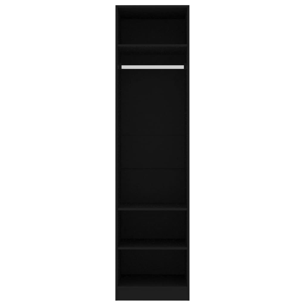 vidaXL Drabužių spinta, juodos spalvos, 50x50x200 cm, MDP