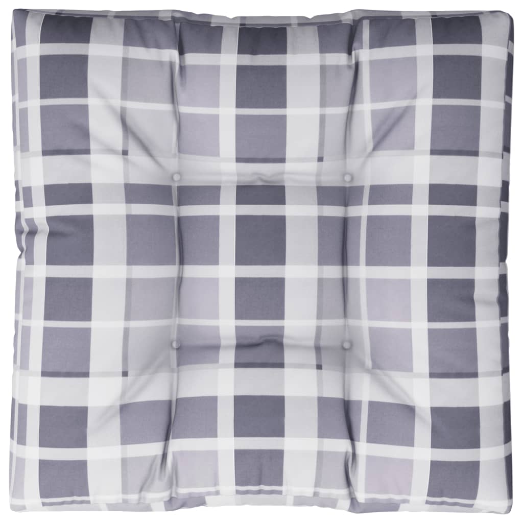 vidaXL Paletės pagalvėlė, pilka, 80x80x12cm, audinys, languota