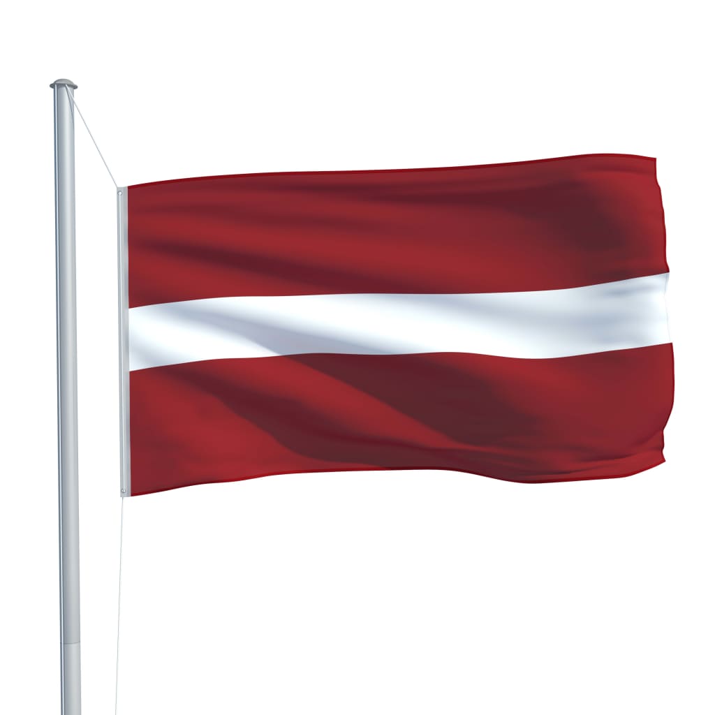 vidaXL Latvijos vėliava su stiebu, aliuminis, 6,2m