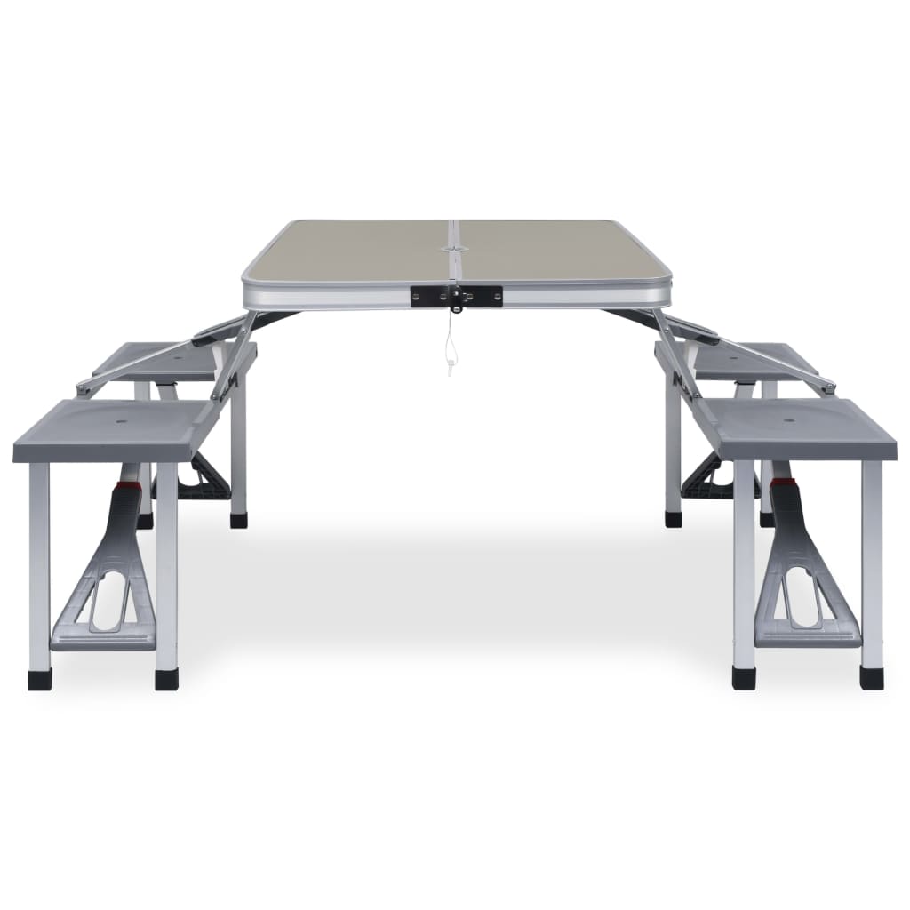 vidaXL Sulankstomas stalas su 4 kėdėmis, plienas ir aliuminis