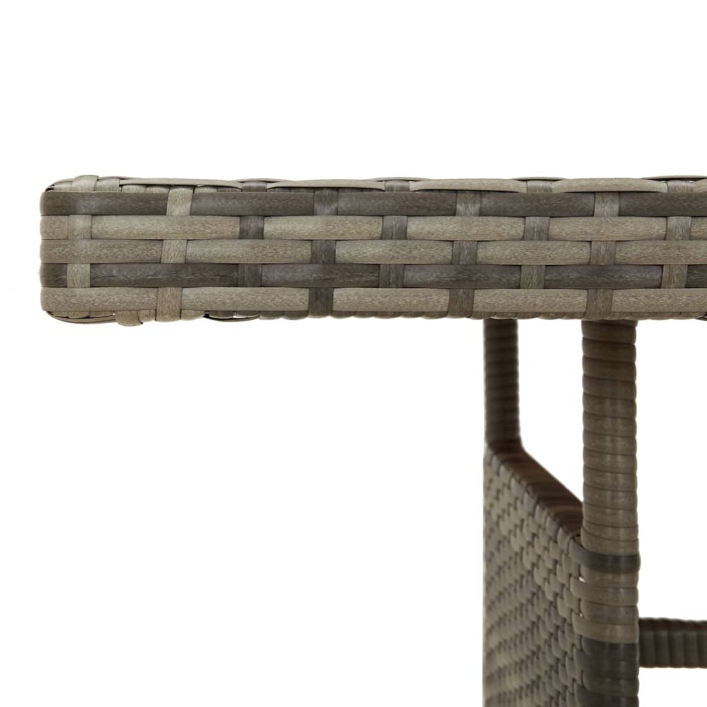 vidaXL Sodo stalas, pilkas, 160x70x72cm, poliratanas ir akacija