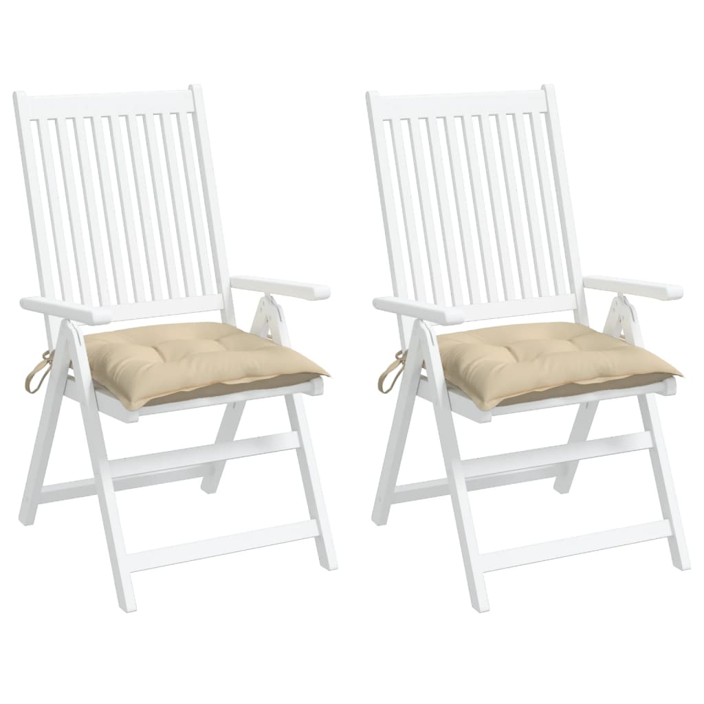 vidaXL Kėdės pagalvėlės, 2vnt., smėlio, 50x50x7cm, oksfordo audinys