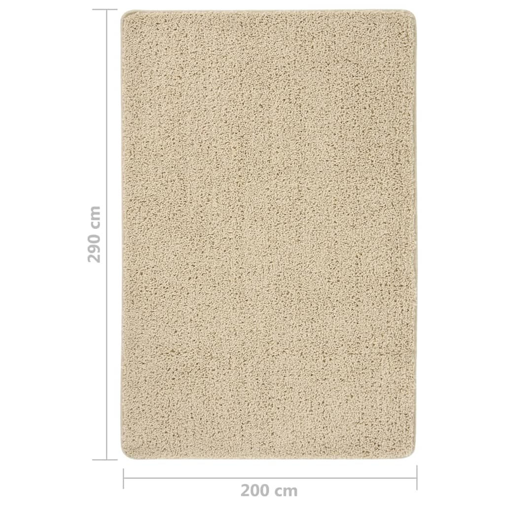 vidaXL Shaggy tipo kilimėlis, kreminis, 200x290cm, neslystantis
