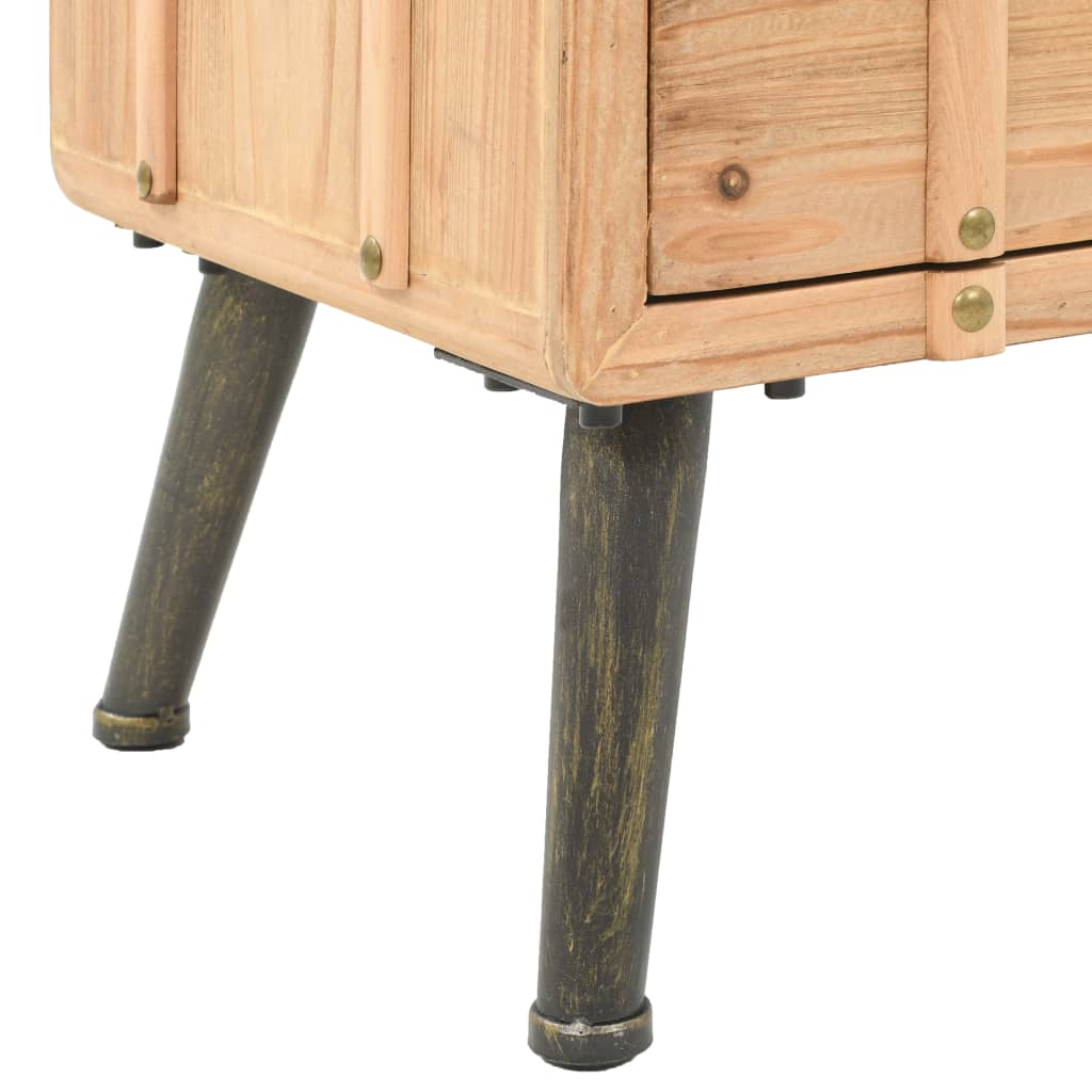 vidaXL Naktinis staliukas, eglės mediena, 50x35x57cm