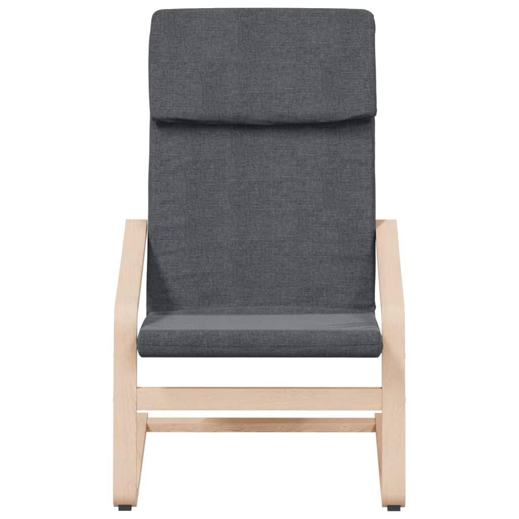 vidaXL Poilsio kėdė su pakoja, tamsiai pilkos spalvos, audinys