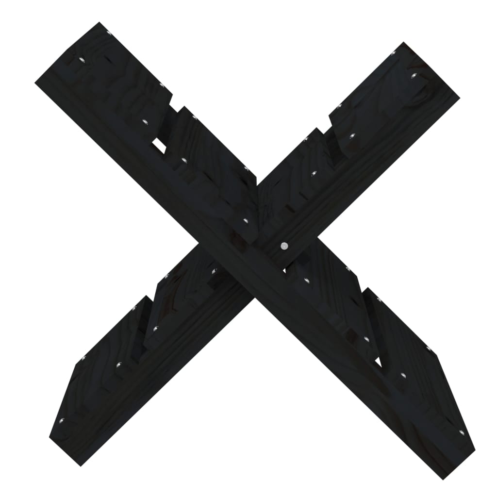 vidaXL Malkų laikiklis, juodas, 47x39,5x48cm, pušies medienos masyvas