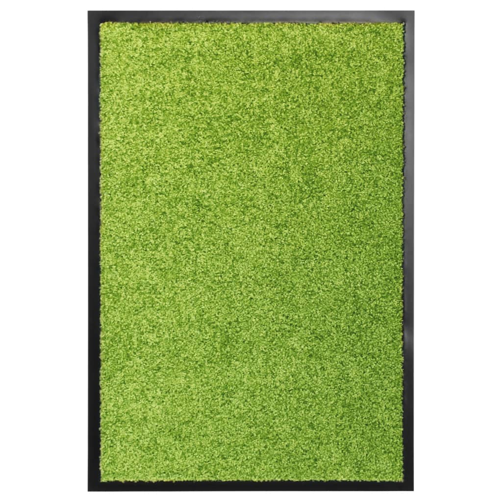 vidaXL Durų kilimėlis, žalios spalvos, 40x60cm, plaunamas