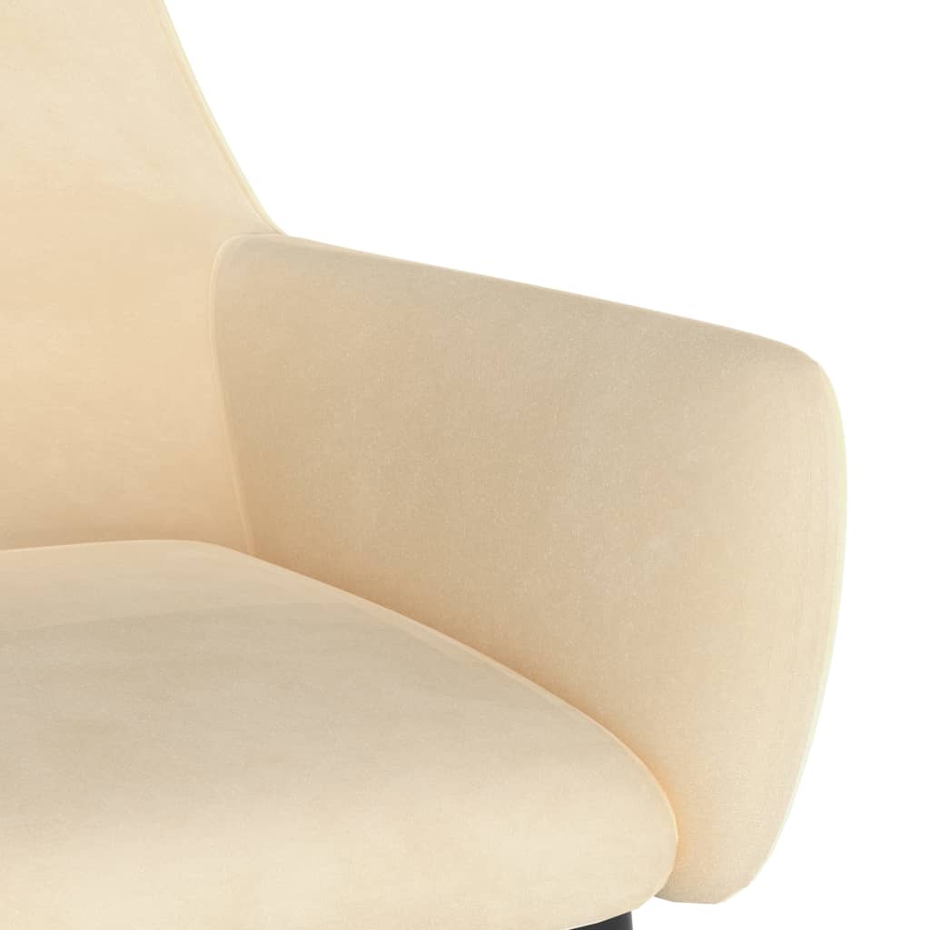 VidaXL Valgomojo kėdės, 6vnt., kreminės spalvos, aksomas (3x323113)