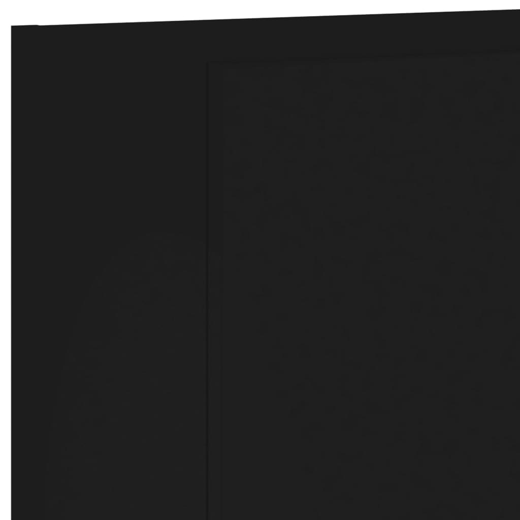 vidaXL Sieninė TV sekcija, 6 dalių, juodos spalvos, apdirbta mediena