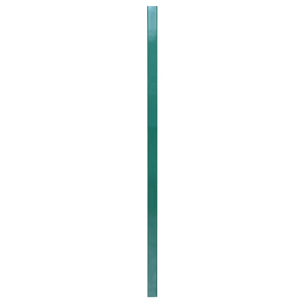 vidaXL Tvoros stulpai, 10vnt., žali, 130cm, galvanizuotas plienas