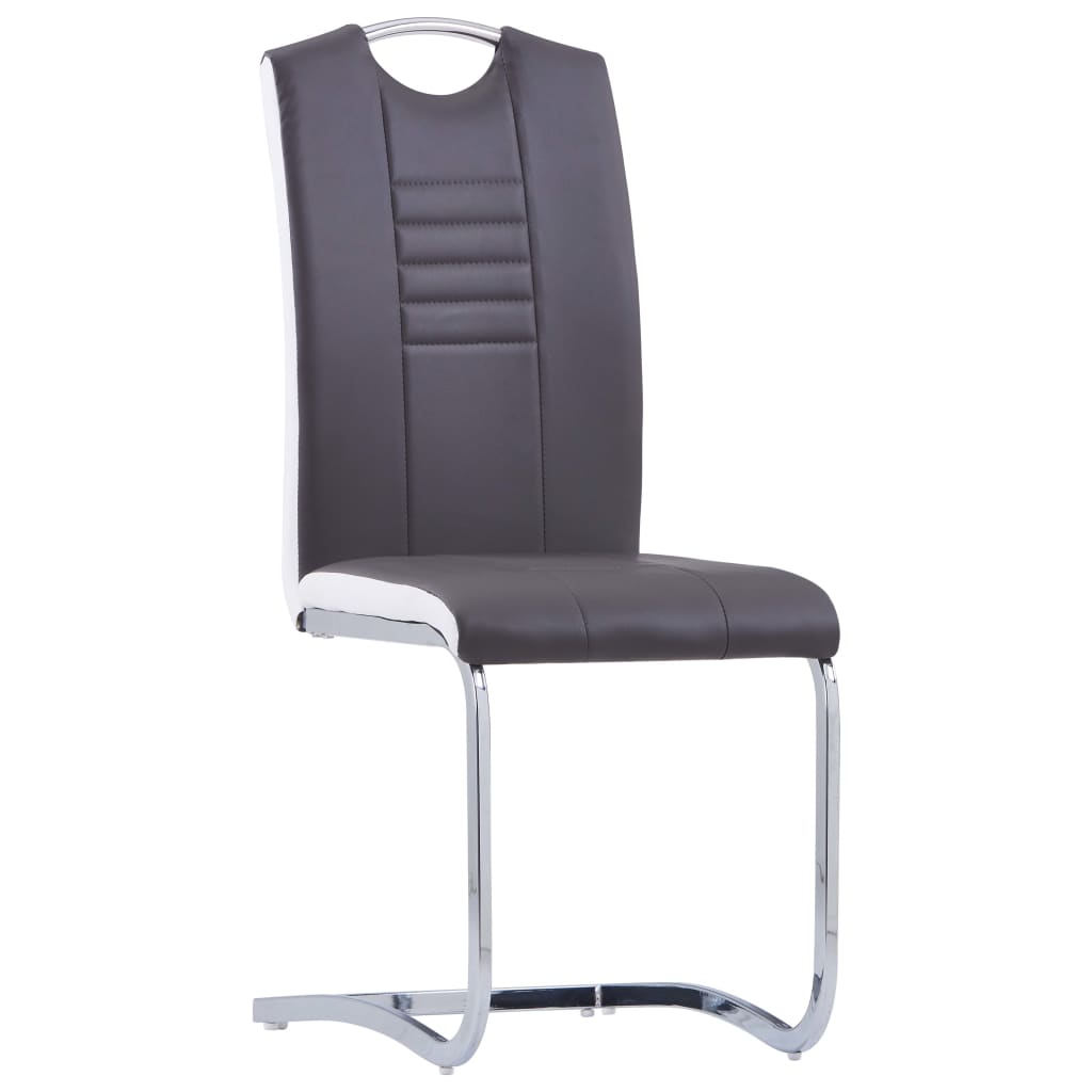 vidaXL Gembinės valgomojo kėdės, 2 vnt., pilkos, dirbtinė oda