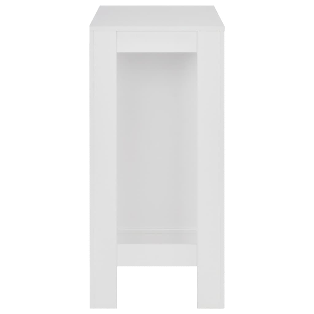 vidaXL Baro stalas su lentyna, baltas, 110x50x103cm