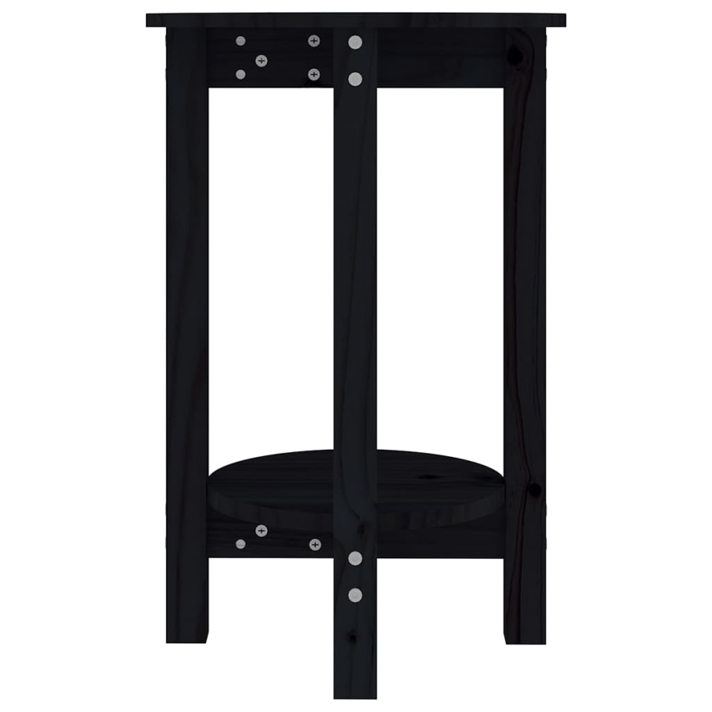 vidaXL Kavos staliukas, juodas, 40x60cm, pušies medienos masyvas