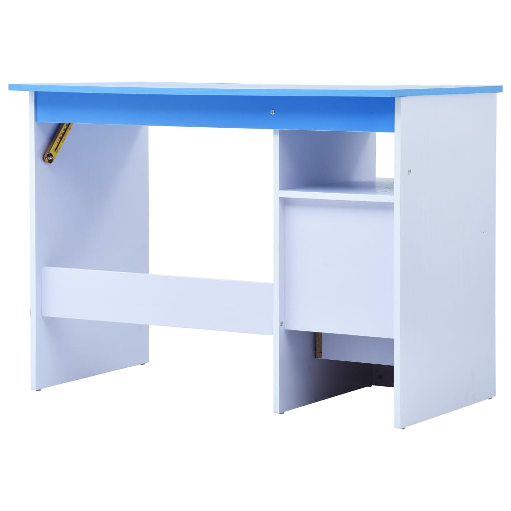 vidaXL Vaikiškas piešimo stalas, mėlynas ir baltas, pakreipiamas