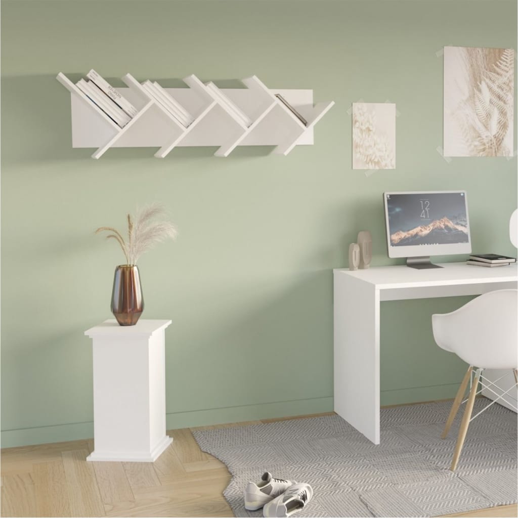 FMD Dekoratyvinis staliukas su durelėmis, baltos spalvos, 57,4cm