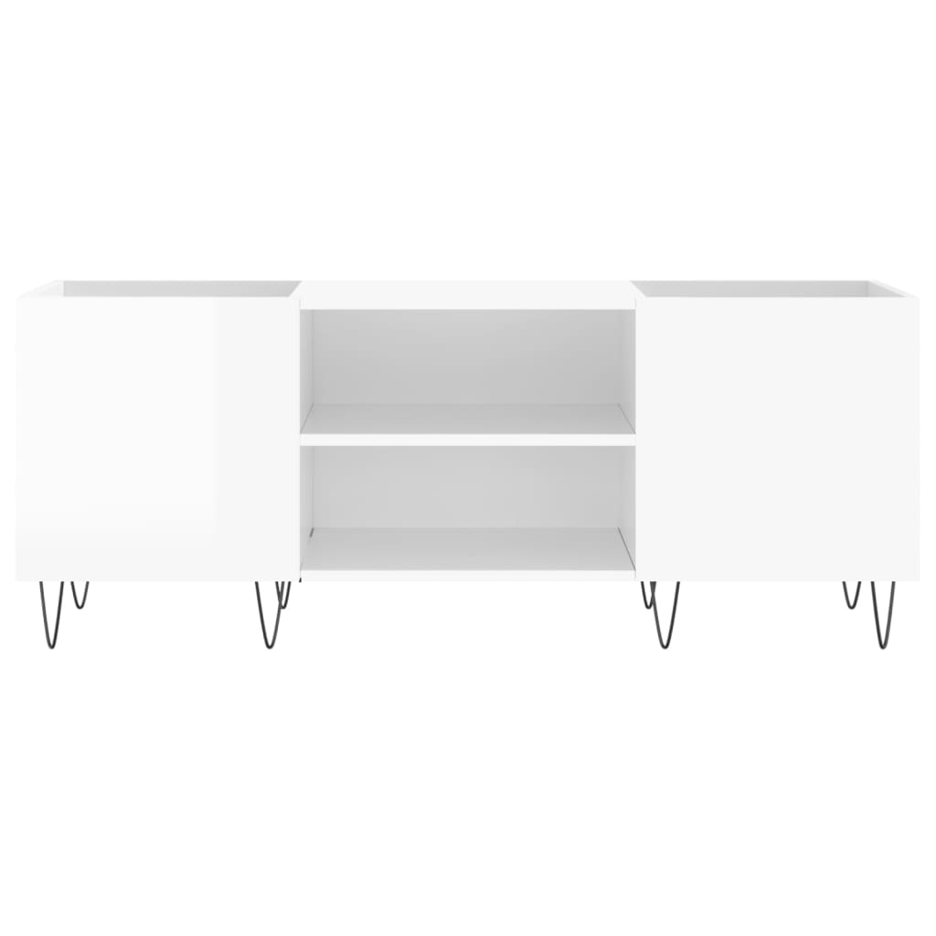 vidaXL Vinilinių plokštelių spintelė, balta, 121x38x48cm, mediena