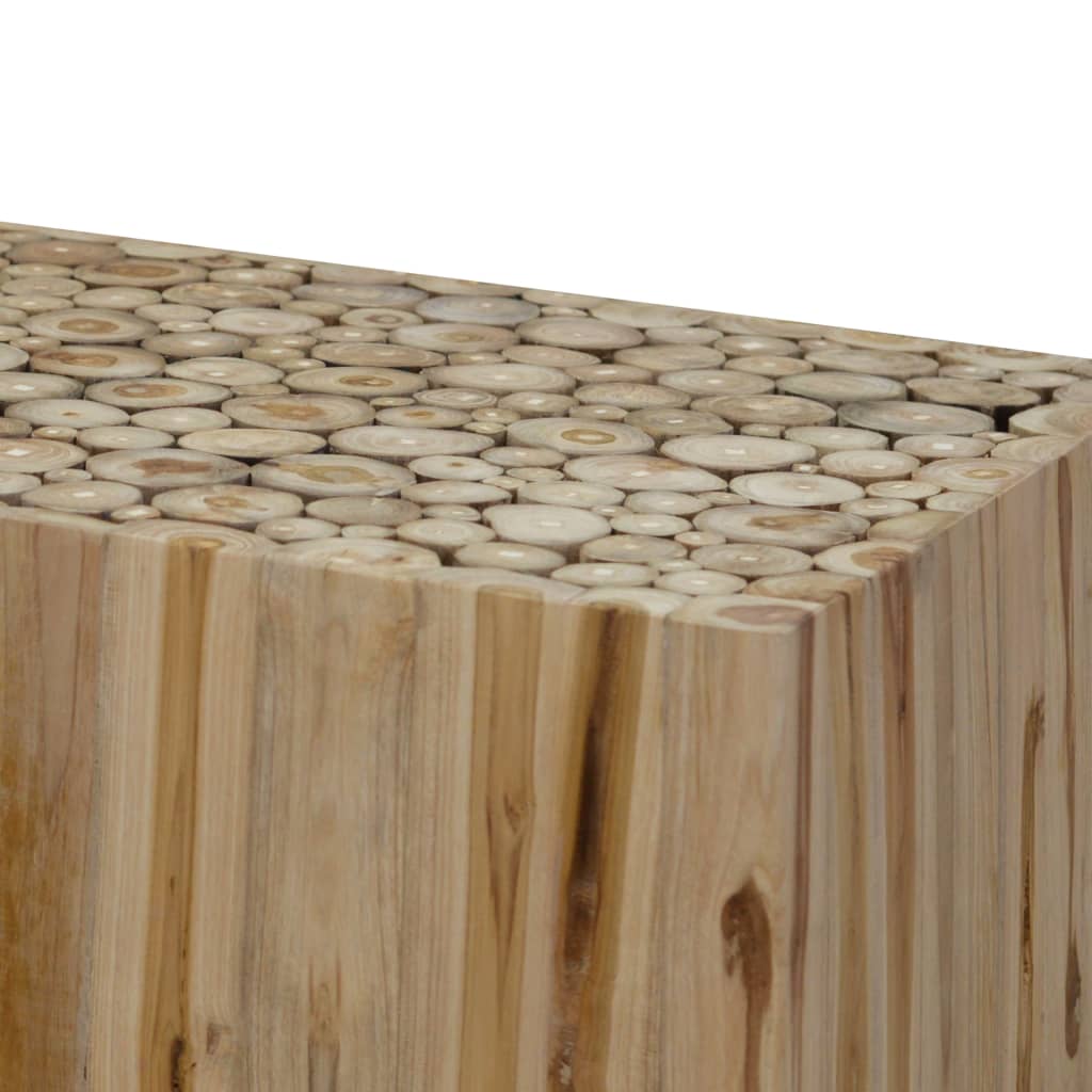 vidaXL Kavos staliukas, 90x50x30cm, natūrali tikmedžio mediena