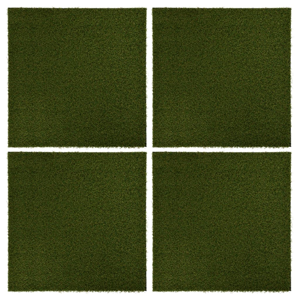 vidaXL Dirbtinės žolės plytelės, 4vnt., 50x50x2,5cm, kaučiukas