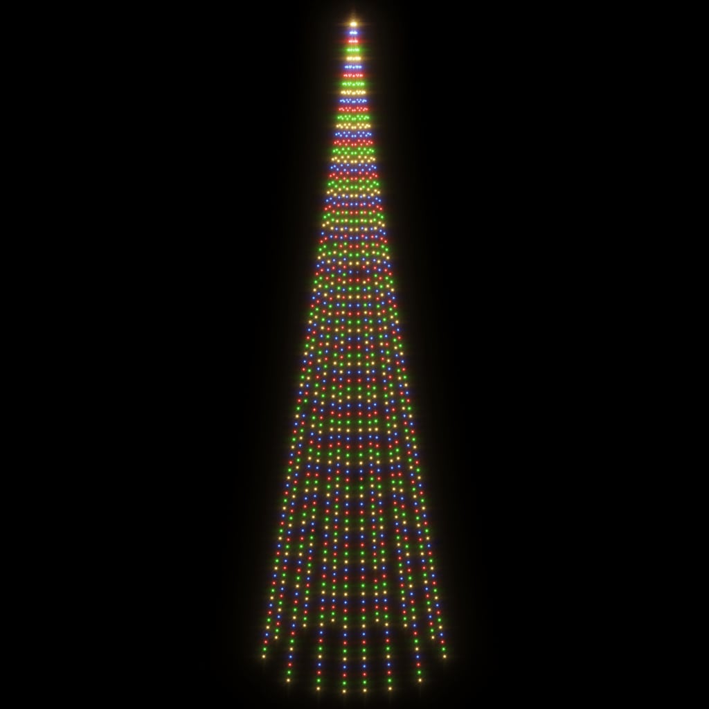 vidaXL Kalėdų eglutė ant vėliavos stiebo, 800cm, 1134 spalvotos LED