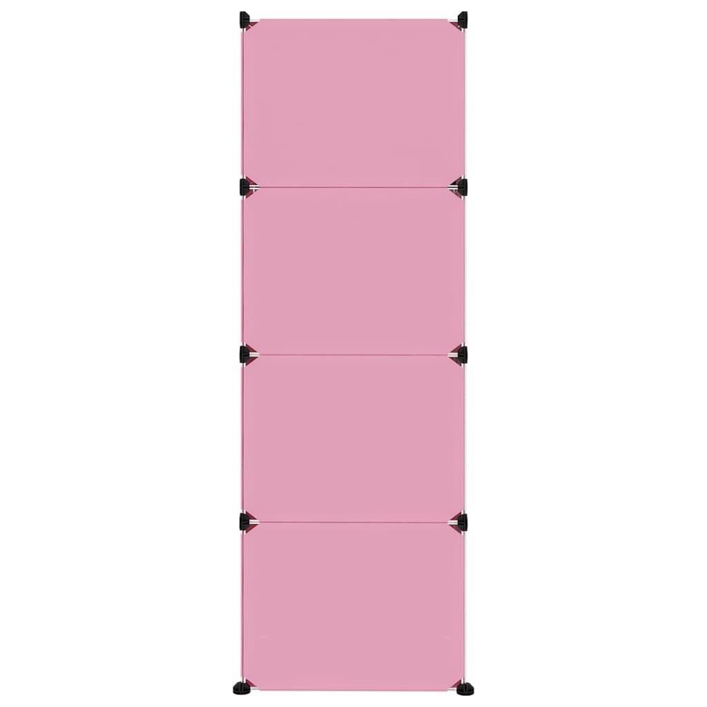 vidaXL Lentyna su 12 kubo formos skyrių vaikams, rožinės spalvos, PP