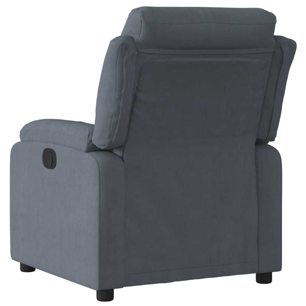 vidaXL Atlošiamas krėslas, tamsiai pilkos spalvos, aksomas
