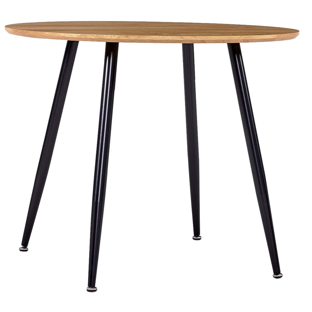 vidaXL Valgomojo stalas, ąžuolo ir juodos spalvos, 90x73,5cm, MDF