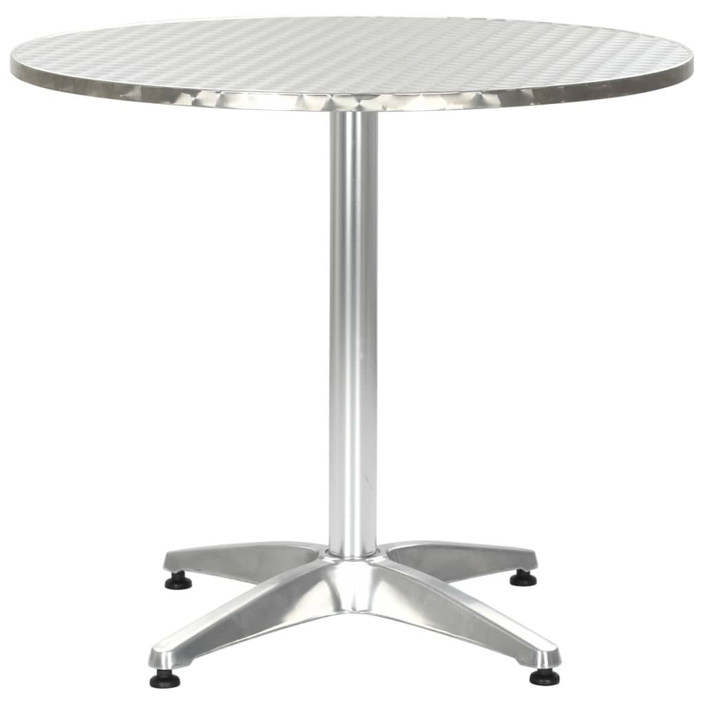 vidaXL Sodo stalas, sidabrinės spalvos, 80x70cm, aliuminis