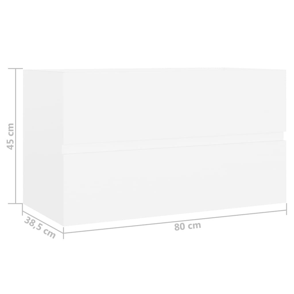 vidaXL Spintelė praustuvui, baltos spalvos, 80x38,5x45cm, MDP