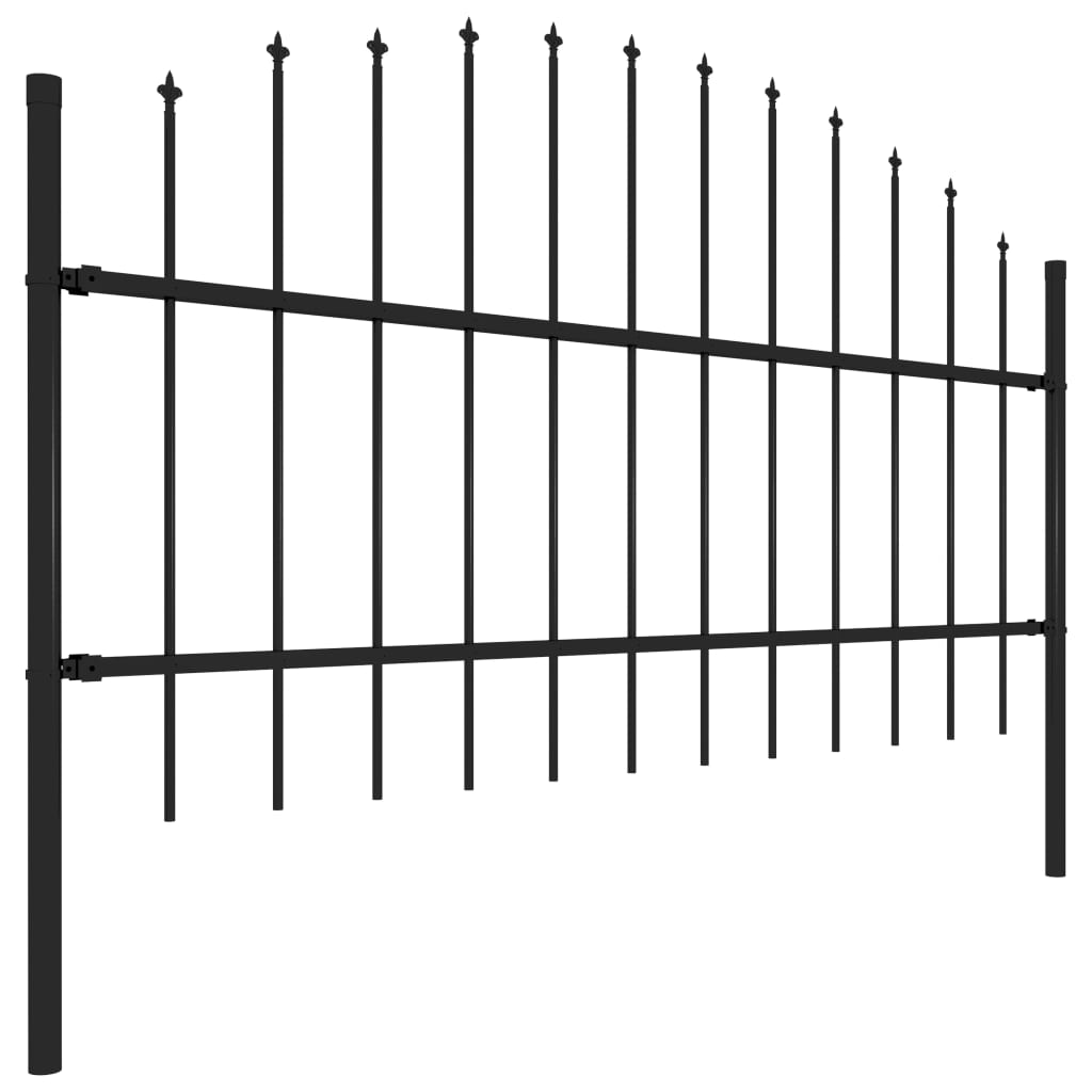 vidaXL Sodo tvora su iečių viršug., juoda, (0,75-1)x6,8m, plienas