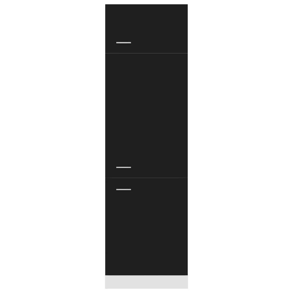 vidaXL Šaldytuvo spintelė, juodos spalvos, 60x57x207cm, MDP