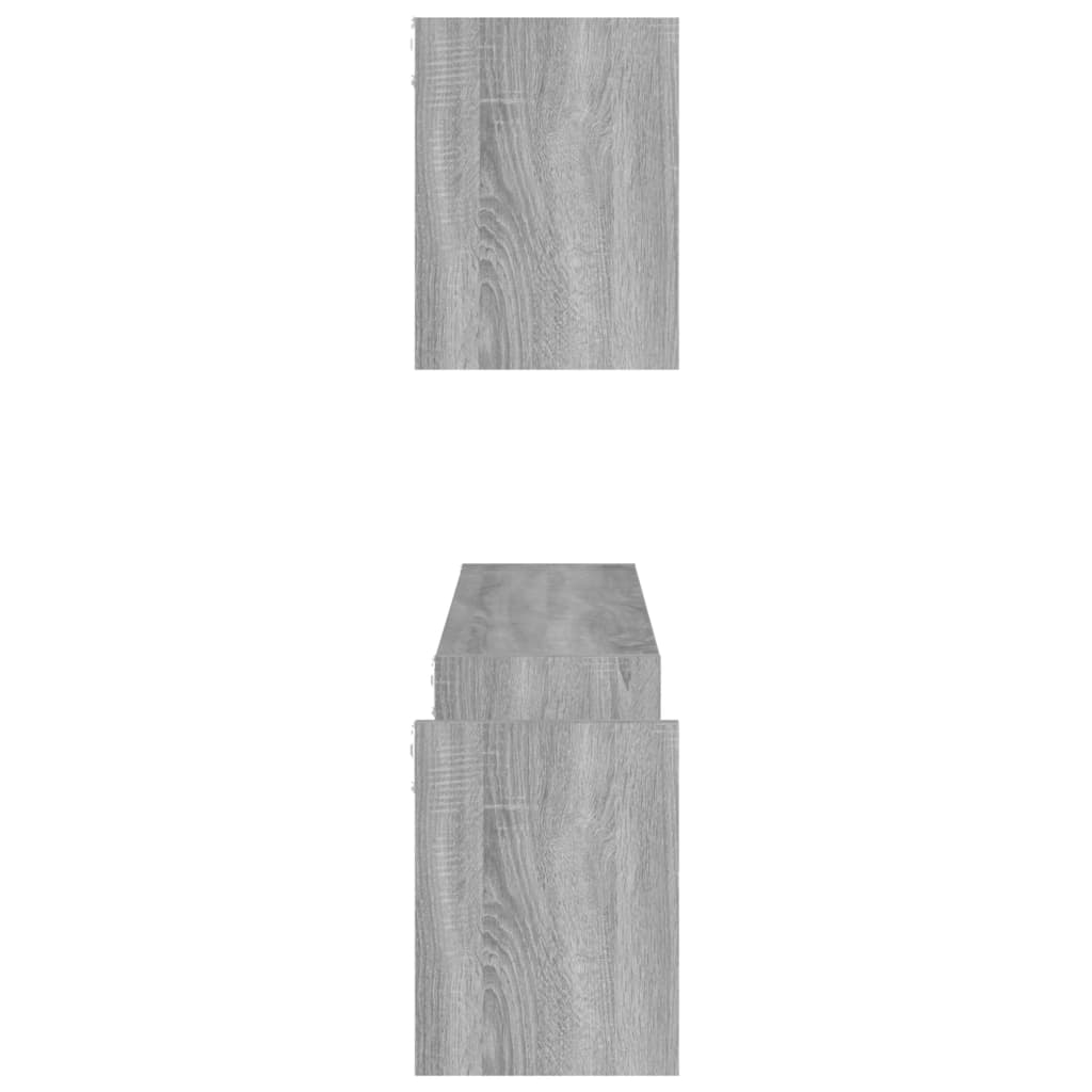 vidaXL Sieninės lentynos, 2vnt., pilkos ąžuolo, 100x15x20cm, mediena