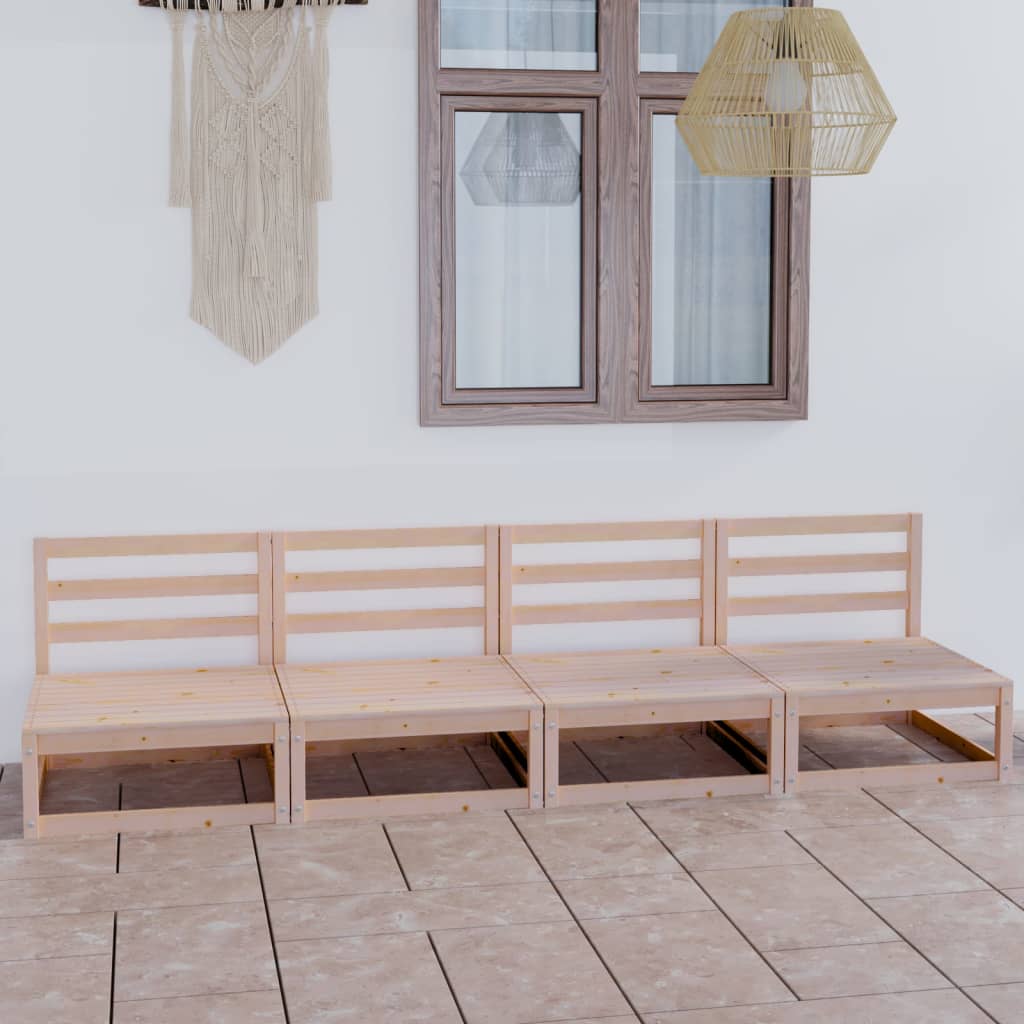 vidaXL Keturvietė sodo sofa, pušies medienos masyvas