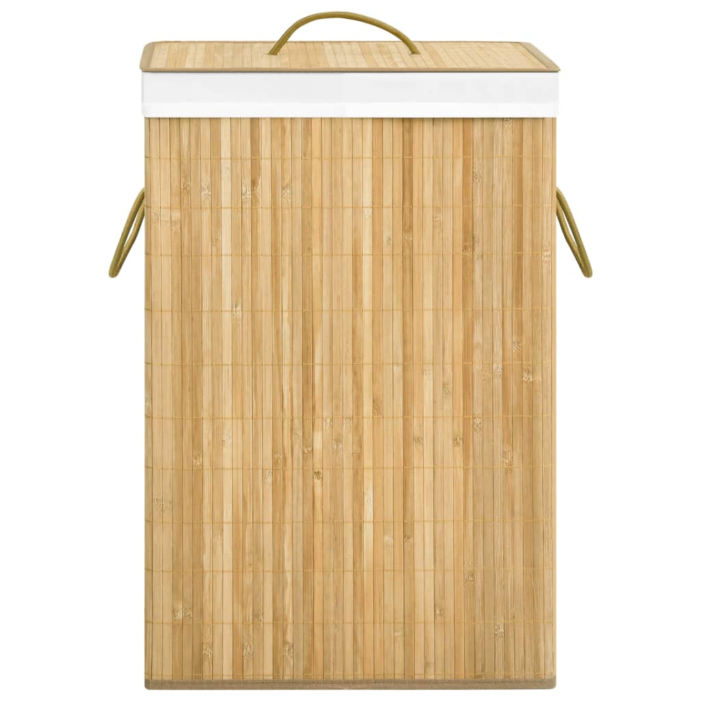 vidaXL Skalbinių krepšys su 2 skyriais, bambukas, 72l