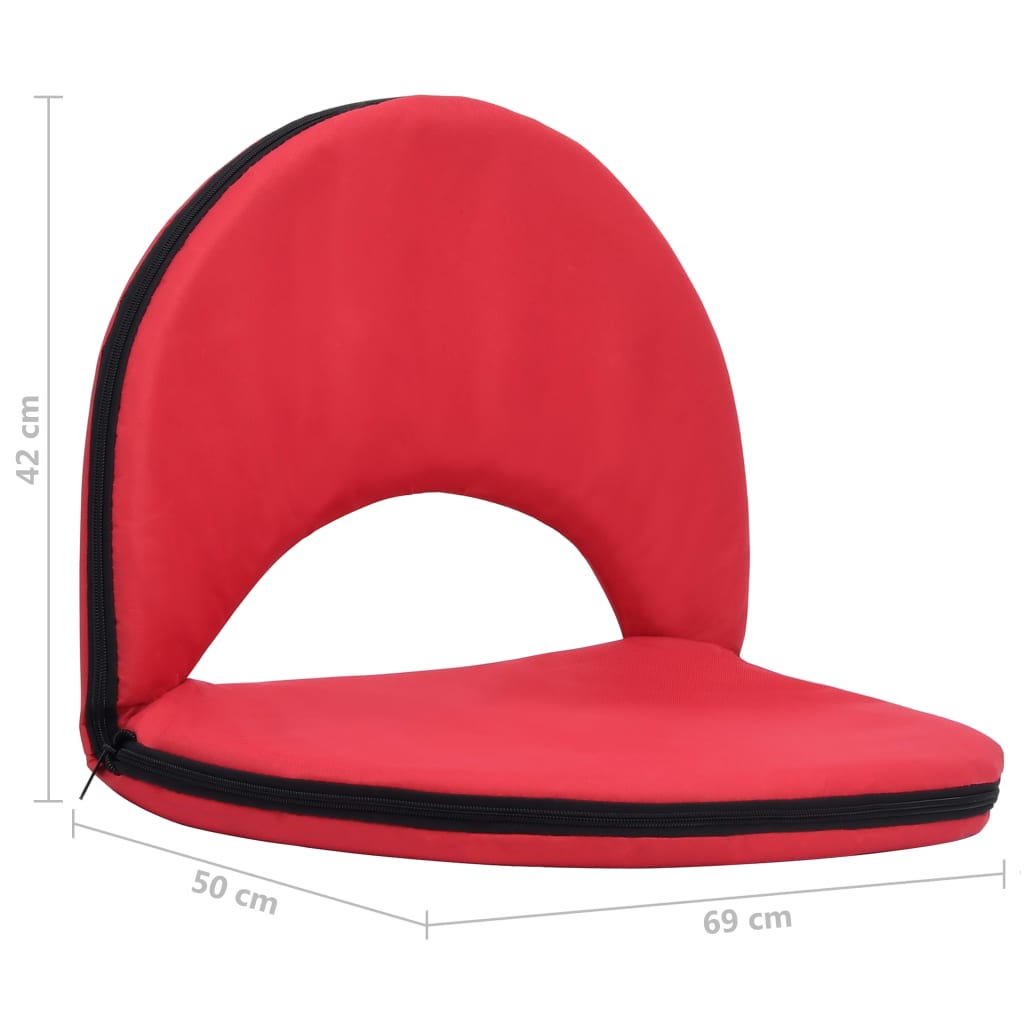 vidaXL Sulankstomos pagalvėlės-kėdės, 2vnt., raudonos, plienas/audinys