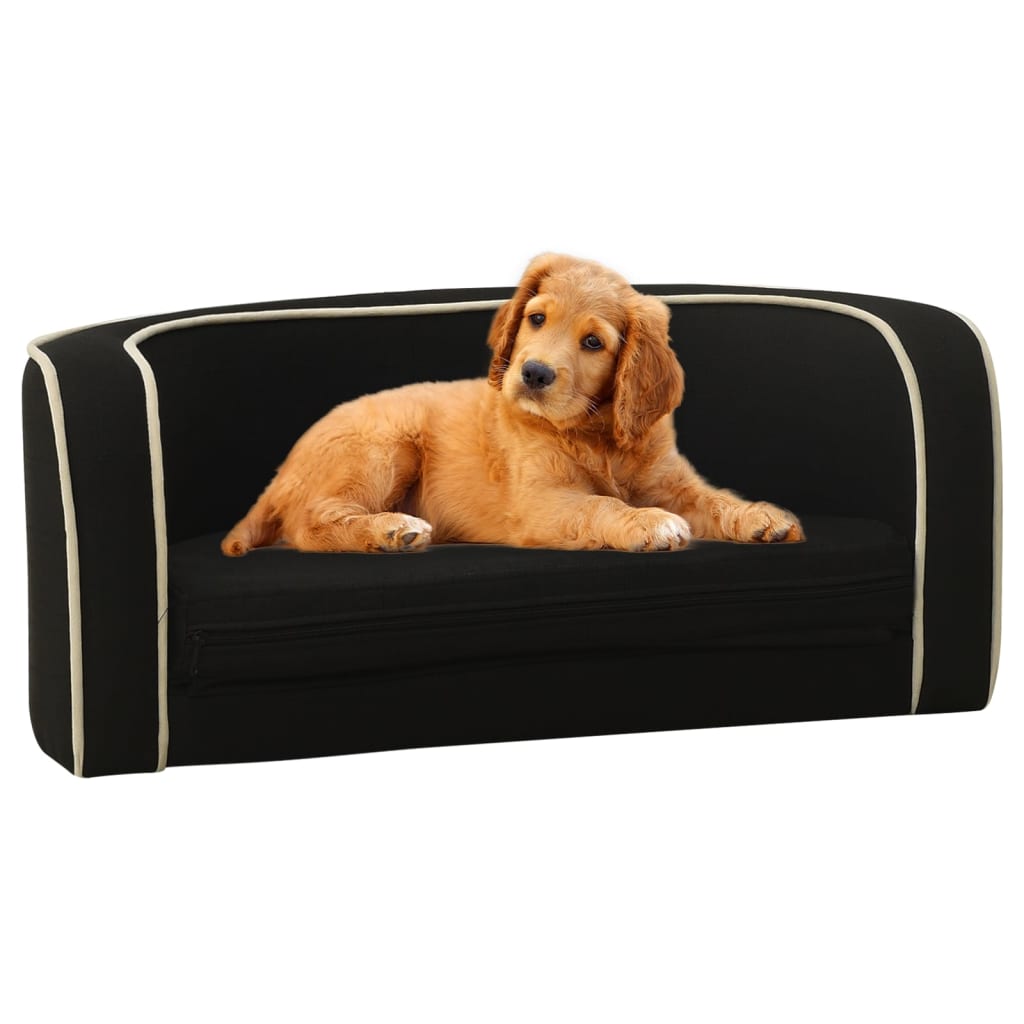 vidaXL Sulankstoma lova šunims, juoda, 76x71x30cm, linas