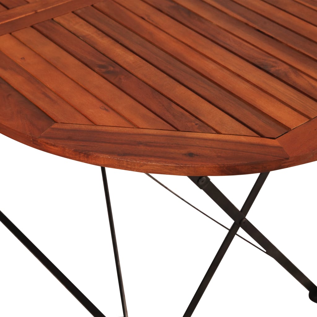 vidaXL Sodo stalas, 160x85x74cm, akacijos medienos masyvas, ov. form.