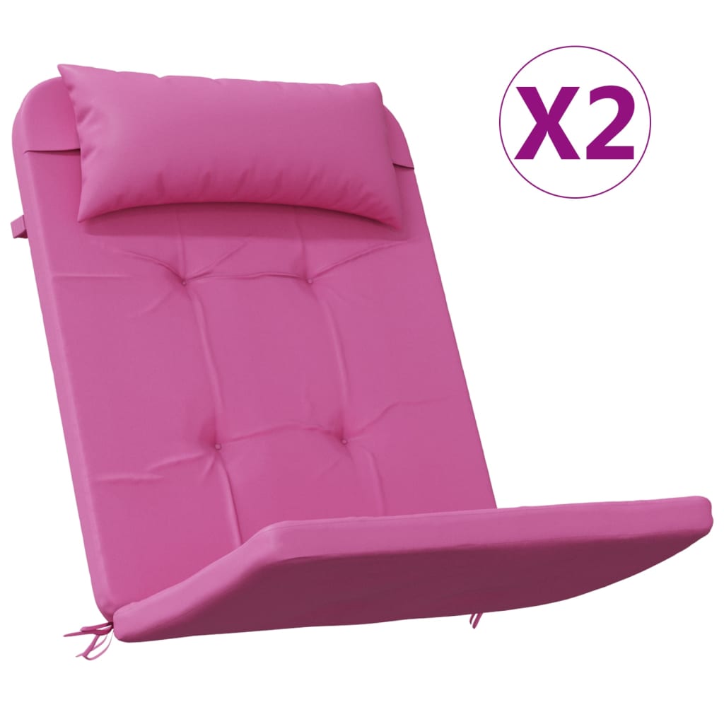 vidaXL Adirondack kėdės pagalvėlės, 2vnt., rožinės, oksfordo audinys