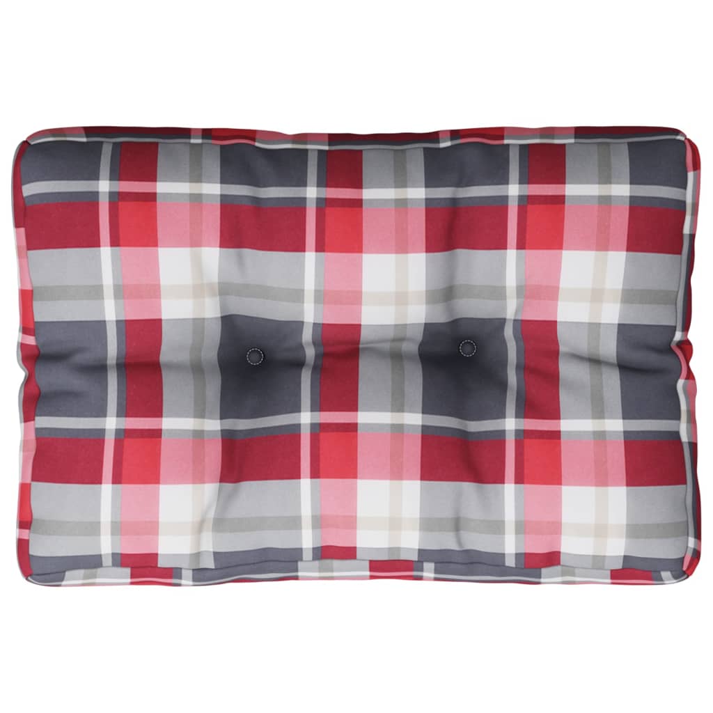 vidaXL Paletės pagalvėlė, raudona, 60x40x12cm, audinys, languota