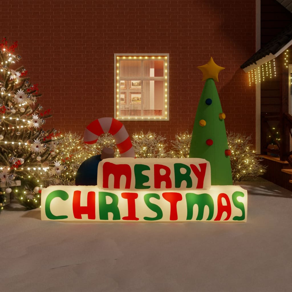 vidaXL Pripučiama dekoracija Merry Christmas su LED lemputėmis, 197cm