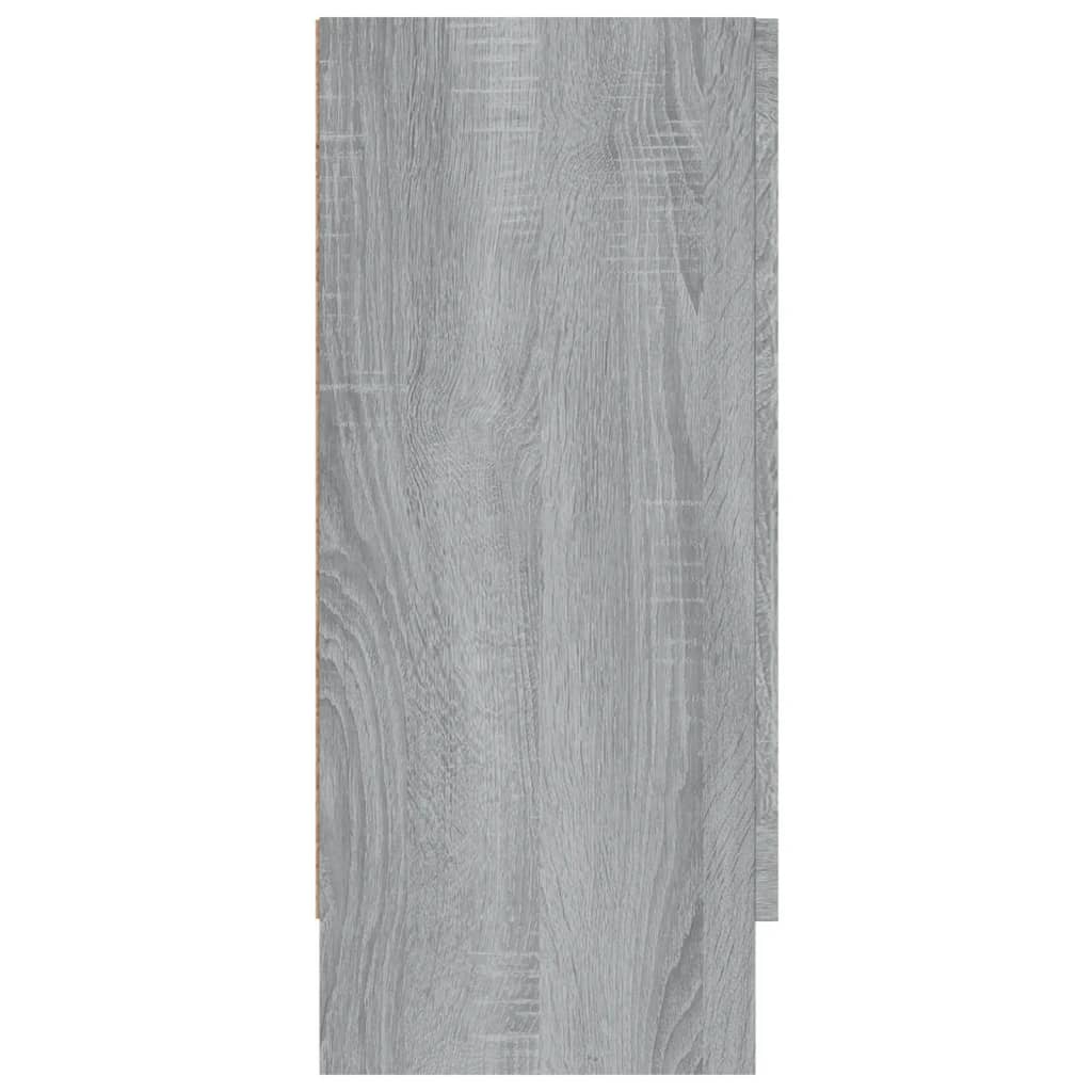 vidaXL Vitrininė spintelė, pilka ąžuolo, 120x30,5x70cm, mediena