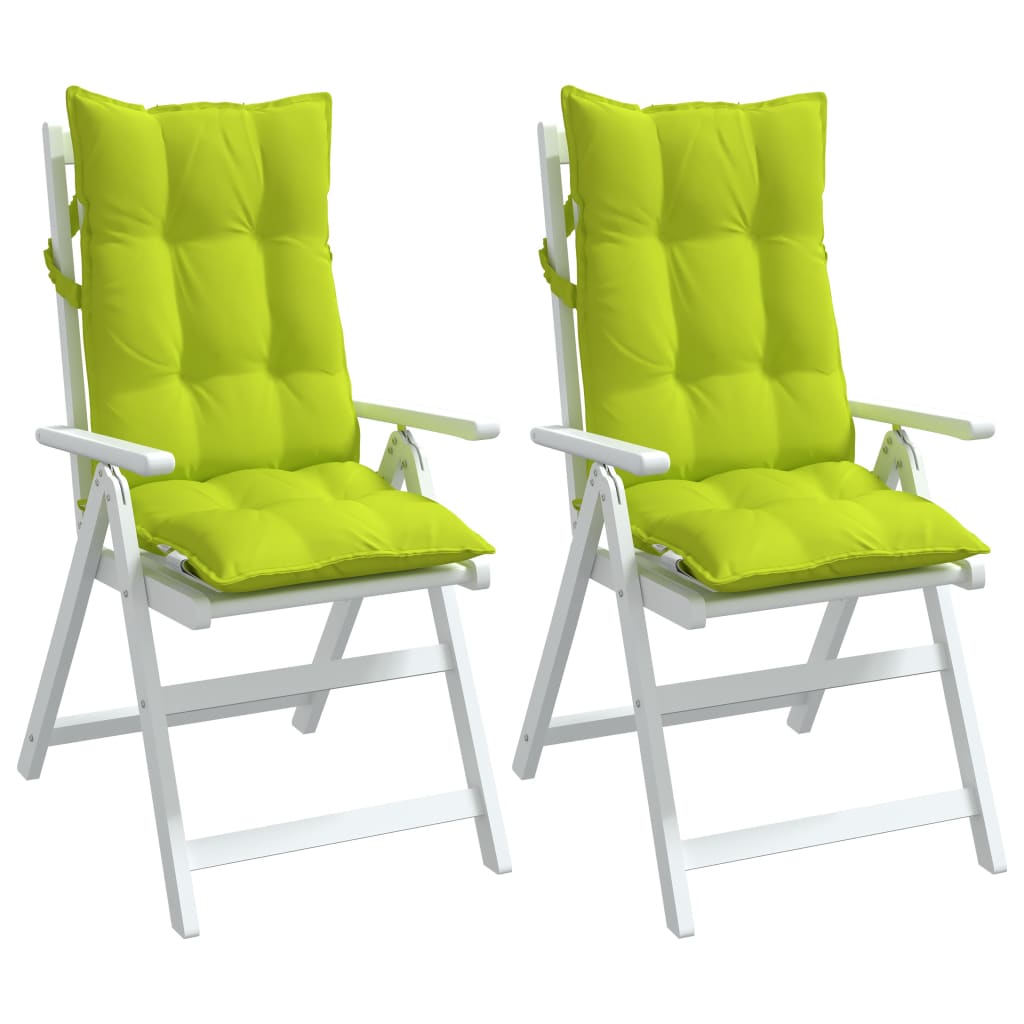 vidaXL Kėdės pagalvėlės, 2vnt., ryškiai žalios, oksfordo audinys