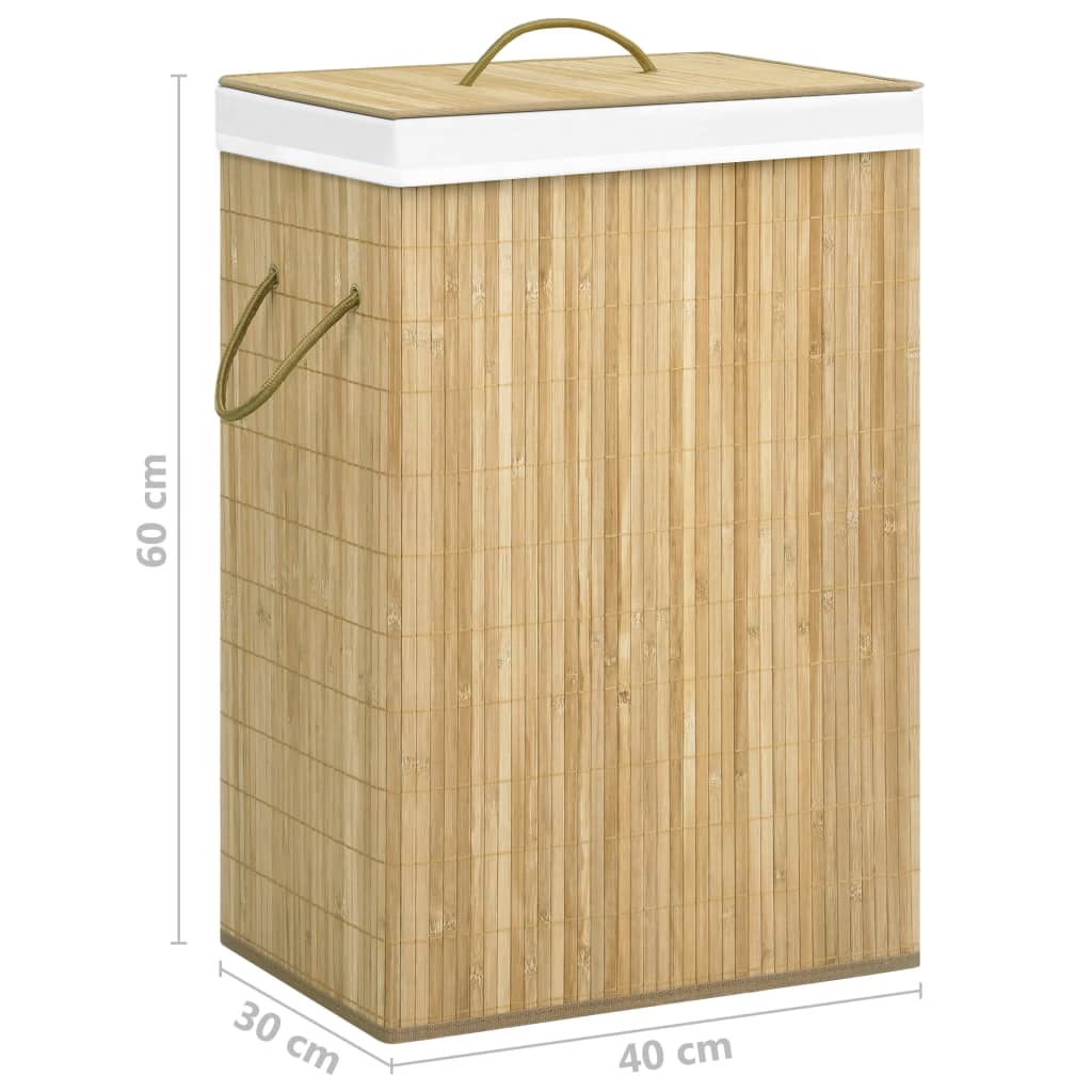 vidaXL Skalbinių krepšys su 2 skyriais, bambukas, 72l