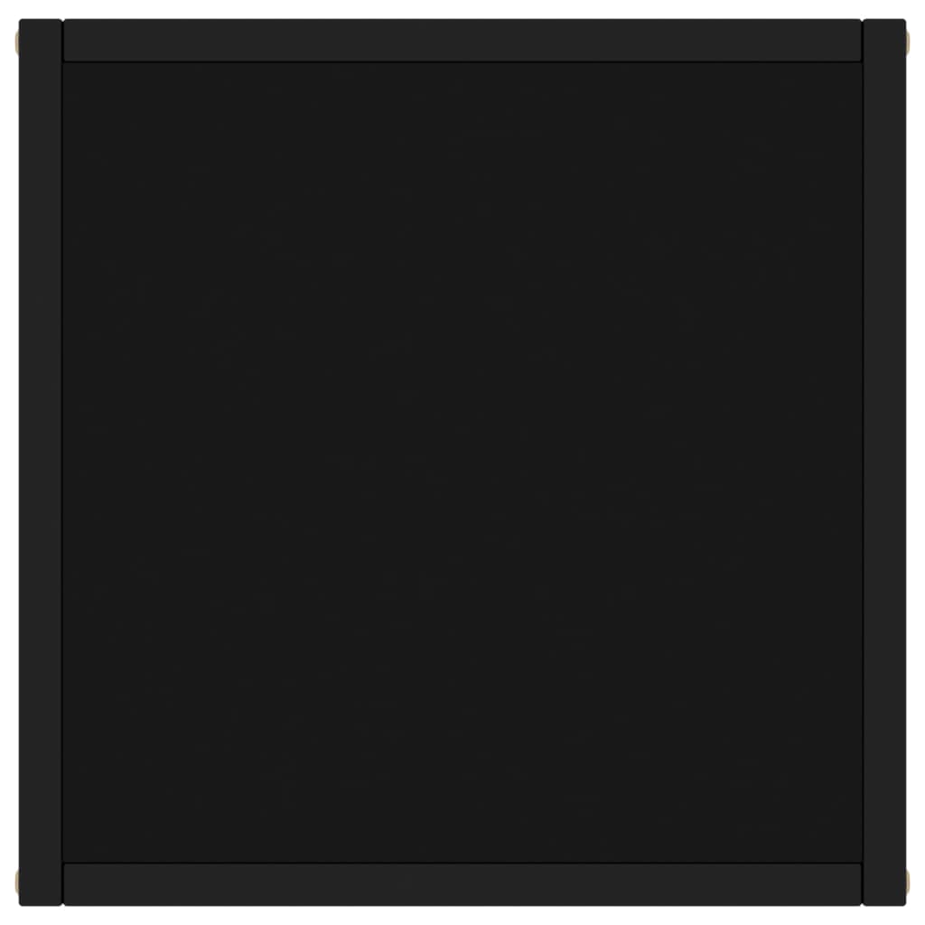 vidaXL Kavos staliukas su juodu stiklu, juodas, 40x40x50cm