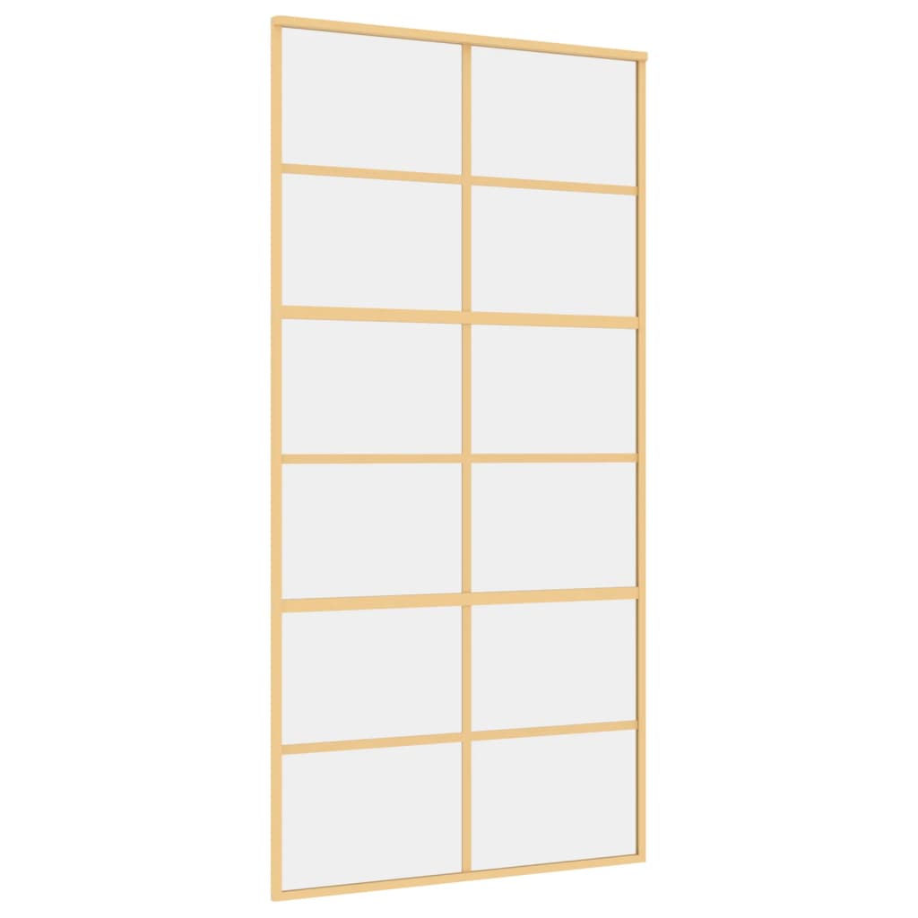 vidaXL Stumdomos durys, auksinės, 102,5x205cm, ESG stiklas/aliuminis