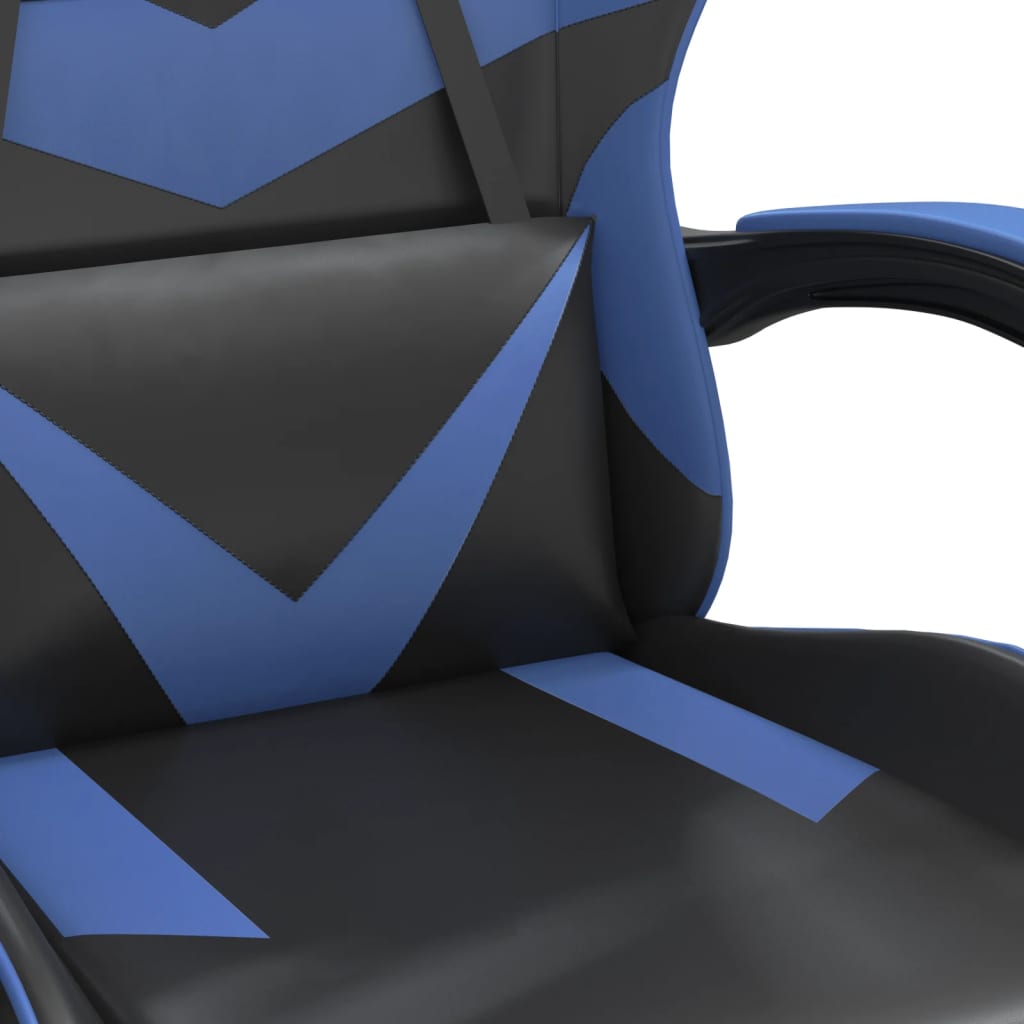 vidaXL Žaidimų kėdė su pakoja, juoda ir mėlyna, dirbtinė oda