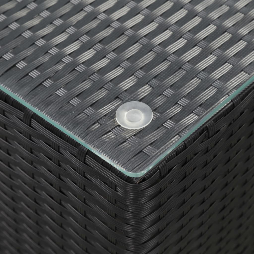 vidaXL Šoninis staliukas, juodas, 35x35x52cm, poliratanas