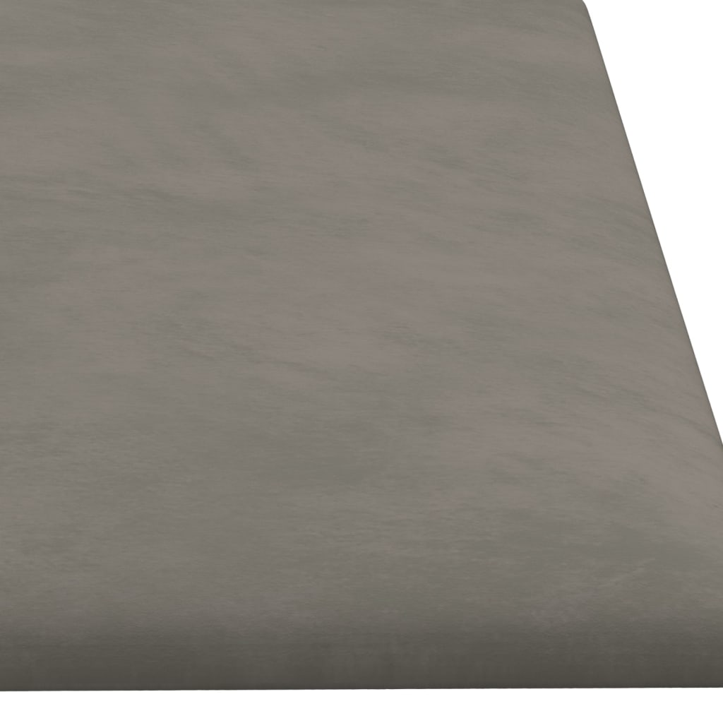 vidaXL Sienų plokštės, 12vnt., pilkos, 60x15cm, aksomas, 1,08m²