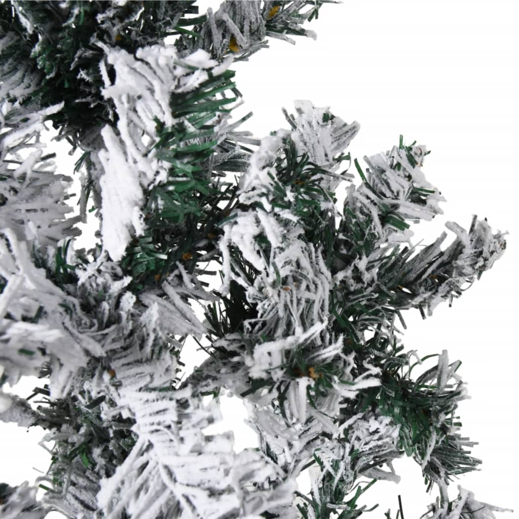 vidaXL Siaura dirbtinė Kalėdų eglutė, 180cm, padengta sniegu