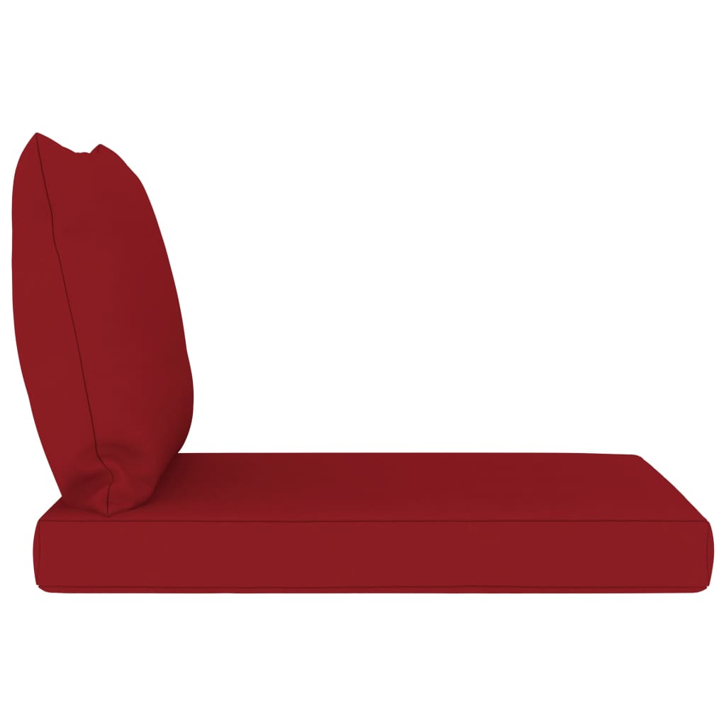 vidaXL Trivietė sodo sofa iš palečių su vyno pagalvėlėmis, pušis