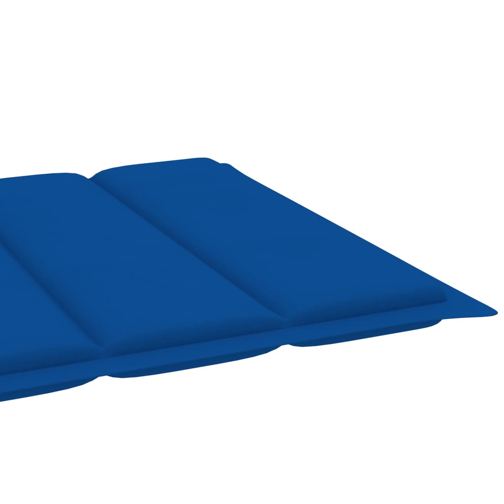 vidaXL Saulės gultas su karališku mėlynu čiužiniu, tikmedžio masyvas